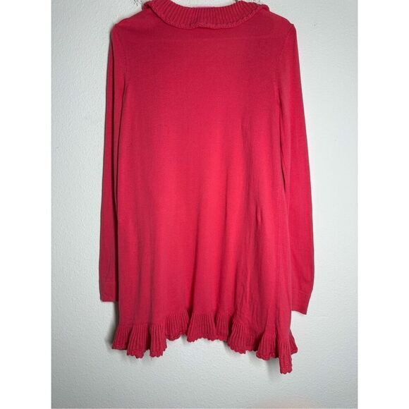 Lilly Pulitzer Pink Ruffle Cascading Kiernan Silk Cotton Blend Cardigan Size M - Picture 4 of 10